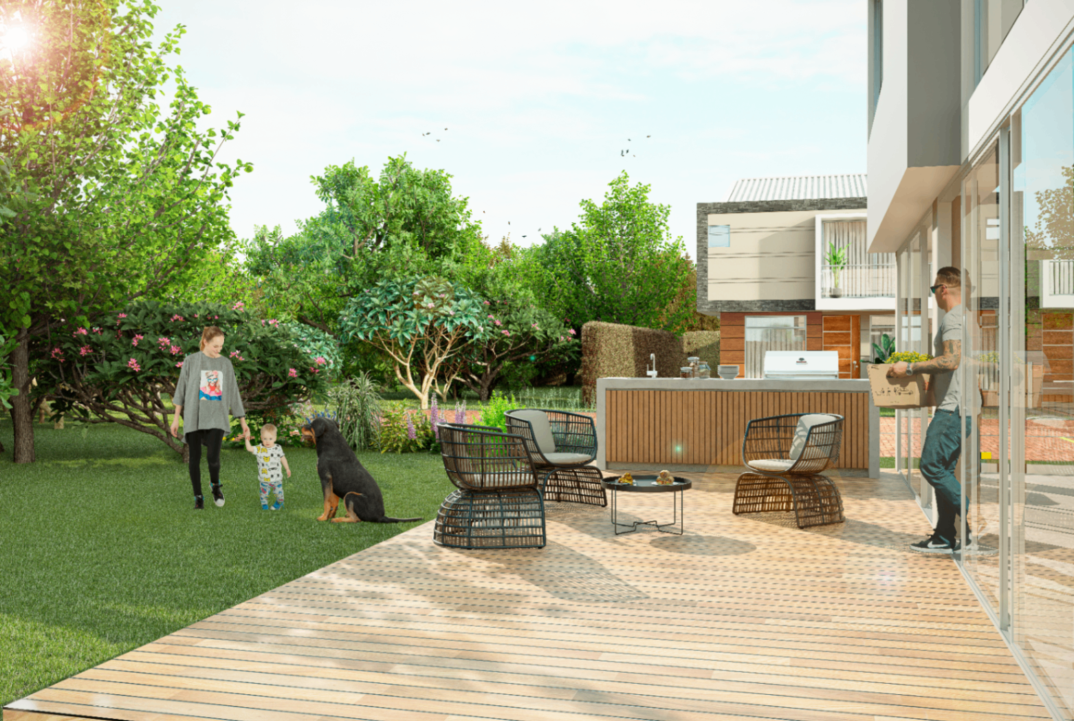 Terraza BBQ y jardín